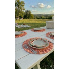 Hobizer Tekstil Kadife Dokulu Amerikan Servis 6 Peçete Supla 40X40 cm
