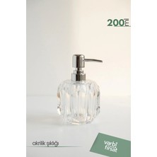 VarBiFırsat Akrilik Altıgen Sıvı Sabunluk 200 ml | Modern Dekoratif Tasarım | Şeffaf