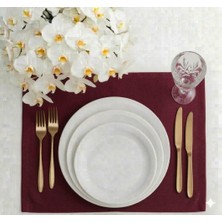 Hobizer Tekstil Kadife Dokulu Amerikan Servis 6 Peçete Supla 40X40 cm