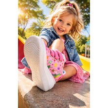 Almira Anne Bebek Kız Çocuk Spor Ayakkabı Kırmızı Pembe Renkli Baskılı Kaymaz Taban