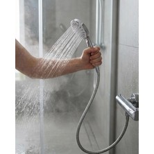 Karahanbey Spiral Hortumlu 4 Kademeli Krem El Duşu Başlığı Banyo Duş Seti