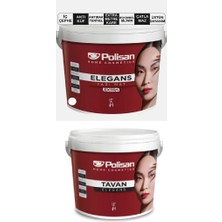 12,5lt / 17,5 kg Polisan Elegans Extra Duvar Boyası + 17,5 kg Polisan Elegans Extra Tavan Boyası 2 Li Anti Küf Anti Bakteriyel Boya Seti