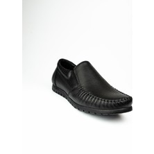 Modesa 157 Siyah Deri Mokasen Günlük Erkek Ayakkabı