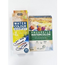 Pebeo Watercolor 24LÜ Set 300102+VAN Dyck A5 VD420412 S.boya Defter Hediyeli
