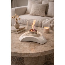 Luve Concept Orion Masaüstü Bioethanol Şömine Dumansız Dekoratif Camlı 1l Yakıt Dahil