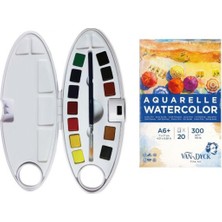 Pebeo Watercolor 12Lİ Set 300101+A6 Van Dyck VD10009 S.boya Defter Hediyeli