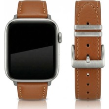 APPLE WATCH Uyumlu Gerçek Deri Kordon S10-46mm & Seri 2/3/4/5/6/se/7/8/ultra (42/44/45/49)mm - TABA - EL YAPIMI - YERLİ ÜRETİM - Goldoni