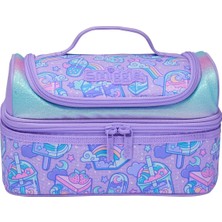 Smiggle Lilac Double Decker Beslenme Çantası – Milkshake & Rainbow Desenli, Çift Katlı, Termal