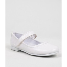 Rexba Kız Çocuk beyaz Sade Rahat Babet