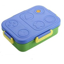 Bentopia Renkli Desenli Beslenme Kutusu - 880 ml 2 Bölmeli Çocuk Beslenme Kabı Pp