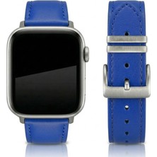 Goldoni APPLE WATCH Uyumlu Gerçek Deri Kordon Kayış 4 5 6 7 8 9 10 Se - 38 40 41mm - Mavi - Yerli Üretim - EL YAPIMI