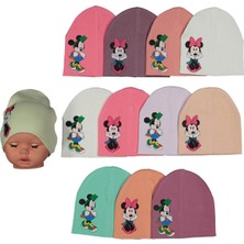 Almira Anne Bebek Kız Bebek Mickey Baskılı Penye Bere - Pamuklu