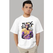 Sevbano Tasarım Tupac Rapper Şarkıcı 2pac Baskılı Unisex Oversize Tişört