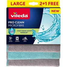 4 Adet Vileda Pro Clean Mikrofiber Bez 2+1'li