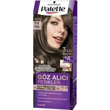 3 Adet Pnc Palette Saç Boyası Göz Renkler 7-1 Cool Middle Blonde