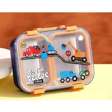 Vagonlife VGN-7155 Paslanmaz Çelik Yemek Kabı Tek Katlı 2 Bölmeli Lunch Box 700ML - Lacivert