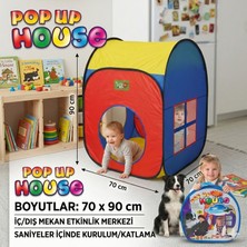 Direkstoktan Çocuklar Için Katlanabilir Pop-Up Oyun Evi Çadırı Atkur 70X90 cm - House Play Tent Indoor/outdoor