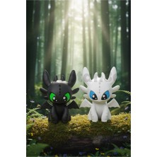 (2'li Paket) Dişsiz ve Light Fury Figürü (7cm) Ejderhanı Nasıl Eğitirsin? Kartopu & Gölge