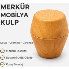 İmt Aksesuar Merkür Ahşap Görünümlü Mobilya Kulpu Dolap Çekmece Gardırop Kulpu Modern Dekoratif Kulp