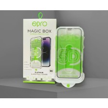 Epro iPhone 15 Pro Max Kolay Uygulama Aparatlı Çizilmez Tam Kapatan 5d Temperli Parlak Cam Ekran Koruyucu