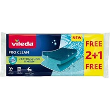 4 Adet Vileda Pro Clean Oluklu Sünger 2+1'li