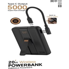 Fırsattan 5000MAH 20W Hızlı Şarj Dijital Gösterge Kablosuz Magsafe Powerbank Type-C