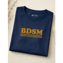 North Whiskers Bdsm Baskılı Tişört - Lacivert %100 Pamuk Unisex