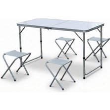 Hediye Bahçesi 4 Sandalyeli Katlanabilir Masa Seti