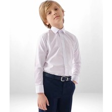 Almira Anne Bebek Erkek Çocuk Beyaz Uzun Kol Klasik Gömlek