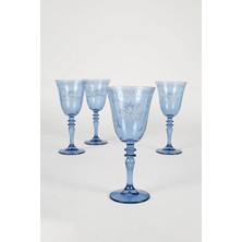 Rakle Nazenin 4'lü Su Kadeh Seti Mavi 270 cc NZN141