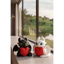 (2'li Paket) Dişsiz ve Light Fury Figürü (7cm) Ejderhanı Nasıl Eğitirsin? Marshmallow & Brownie