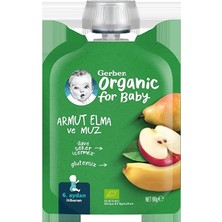 Gerber Organik Kavanoz Maması 90 G Elmalı Muzlu Armutlu Püre 6 Aydan İtibaren İçerik