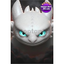 (Mega Boy) Ejderhanı Nasıl Eğitirsin? Işığın Öfkesi - Light Fury Figür - 25CM