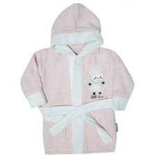 Almira Anne Bebek Kuzu Desenli Pamuklu Bebek Bornoz Takımı - Yumuşak ve Şık Tasarım