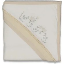 Almira Anne Bebek Kız Bebek Dalda Kuş Baskılı Banyo Havlusu