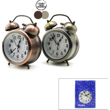 Hediye Bahçesi Yuvarlak Eskitme Metal Çalar Saat