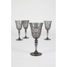 2 Adet Rakle Nazenin 4'lü Su Kadehi Seti Füme 270 cc NZN141