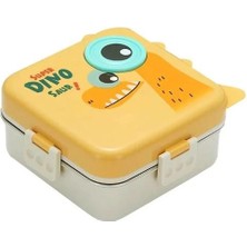 Vagonlife BL10082-S Paslanmaz Çelik Yemek Kabı 3 Bölmeli Lunch Box 1120ML - Dinazor Sarı
