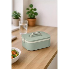 Feyza Design Paslanmaz Çelik Tek Katlı Lunch Box, Çatal ve Kaşıkli, Sağlıklı Beslenme Için