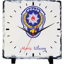 Çılgıntrend Polis Teşkilatına Özel Isimli Doğal Taş Masa Saati