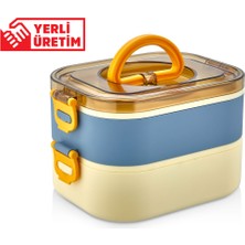 Feyza Design Paslanmaz Çelik Sefer Tası 1300 Ml, Sağlıklı ve Şık Öğle Yemeği Kabı