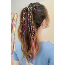 Gökyüzü Işığı Renkli Saç Örgüsü Ipi Seti - Gökkuşağı Seti