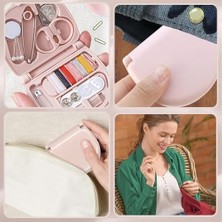 Skygo Hsytek Mini Dikiş Seti, Taşınabilir Dikiş Seti, Seyahat, Pembe Iğne ve Iplik Seti, Yeni Başlayanlar, Kendin Yap ve Evde Kullanım Için (6 x 7 Cm)