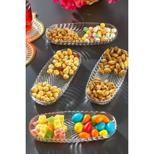 Skygo 4’lü Şeffaf Akrilik Çerezlik Seti – Kırılmaz Sunum Tabağı | Modern ve Zarif Tasarım, Kuruyemiş, Meyve, Tatlı ve Atıştırmalık Sunumu Için | Bulaşık Makinesi Uyumlu, 8X19 cm