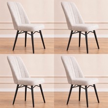 Yonga Concept Karegold Mutfak Sandalyesi 4 Adet (Siyah Metal Ayaklı)