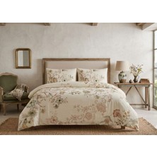 Taç Yeni Sezon Ranforce Pamuklu Çift Kişilik Nevresim Takımı Despina Ekru