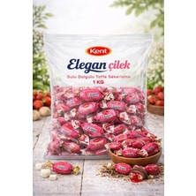 Kent Elegan Çilek Sulu Dolgulu Toffe Şekerleme 1 kg Yumuşak Şekerleme
