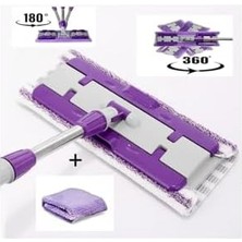 Skygo Mandallı Mop Mikrofiber Sihirli Mop Duvar Yüzey Temizlik Mikrofiber Mandallı Mop, Teleskopik 360 Derece Dönen, Uzayıp Kıslan Sap, Istediğin Bezi Tak Kullan Yedek Bezli