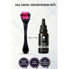 Elamour 140 Titanyum Iğneli Dermaroller - Saç Sakal Bakım Yağı Seti Siyah -