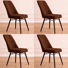 Yonga Concept Karegold Mutfak Sandalyesi 4 Adet (Siyah Metal Ayaklı)